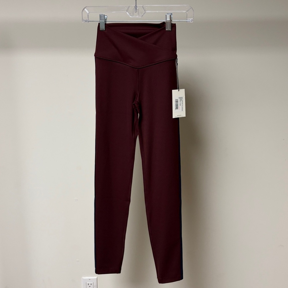Splits59 mia legging with stripe dark cherry/indigo